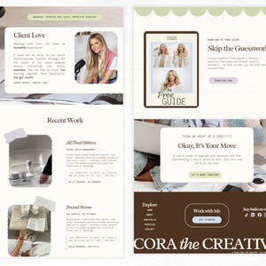 Plantilla de sitio web de Canva, sitio de gestión de redes sociales, página de proveedor de servicios, portafolio de marketing para creadores de contenido UGC, página de destino creativa imagen 5
