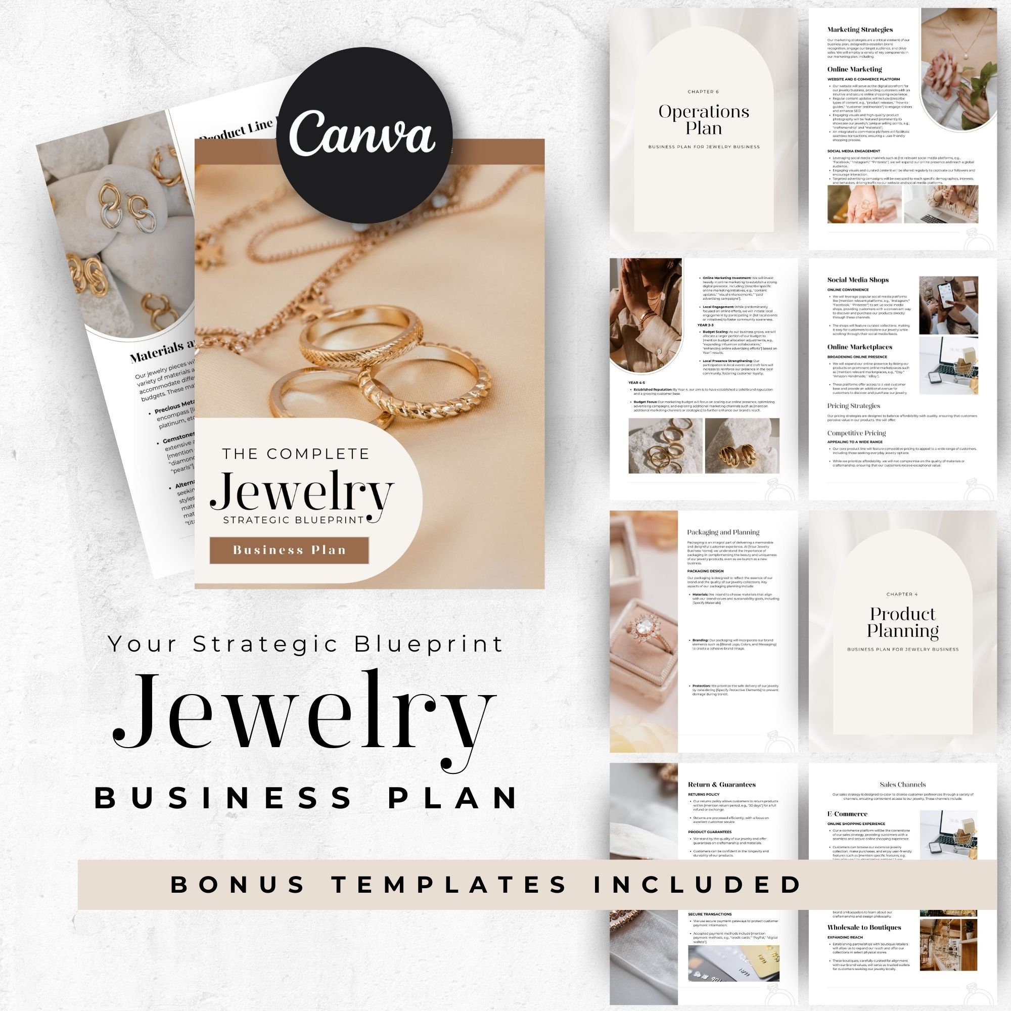 Jewellery Business Plan Jewelry Canva Workbook Planner Template Jewellery Business Plan Jewelry Canva Workbook Planner Template