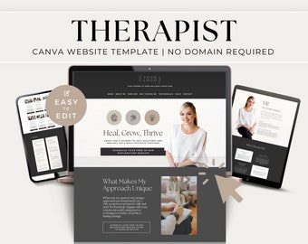 Therapist Canva Website, Life Coach Digital Marketing, Psychologist Template, Counselor Landing Page, Mental Health Coaching