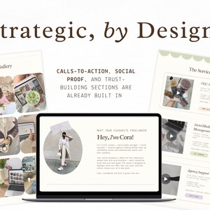 Plantilla de sitio web de Canva, sitio de gestión de redes sociales, página de proveedor de servicios, portafolio de marketing para creadores de contenido UGC, página de destino creativa imagen 9