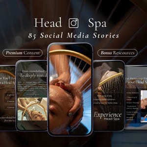 Head Spa Instagram Post, Massage Therapy Instagram, Social Media Post for Massage Therapist and Medspa Salon, Canva Template, Head Spa Tools