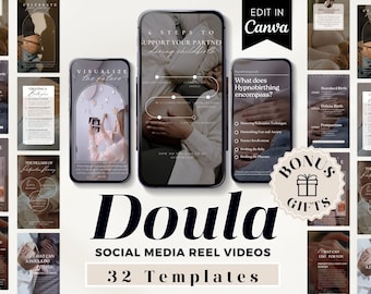 Doula Reel Instagram Video Post Vorlagen, Birth Worker Inhalt, Business Marketing nach der Geburt, Schwangerschaftscoach Social Media, in Canva bearbeiten