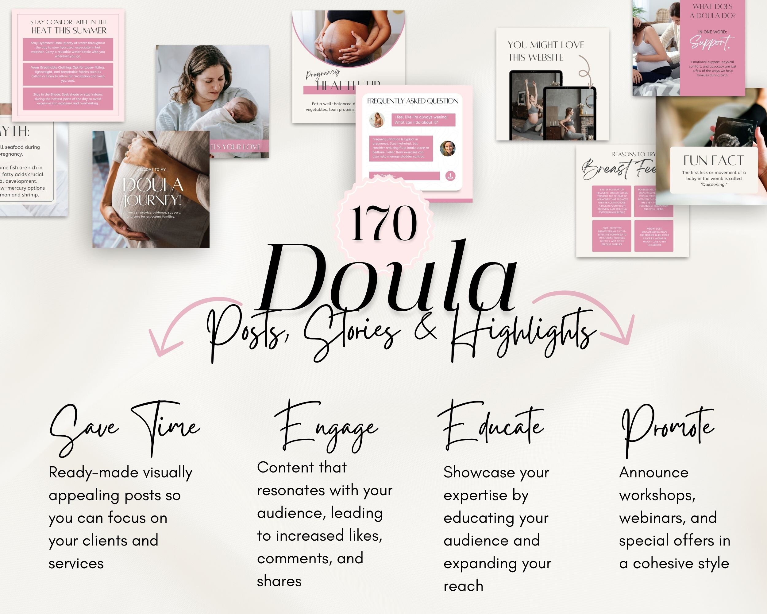 Doula Social Media Templates, Birth Worker Content, Postpartum Doula ...