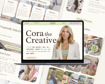 Canva Website Template, Social Media Manager site, Service provider page, UGC Content Creator Marketing Portfolio, Creative Landing Page