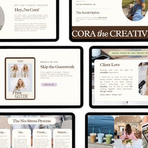 Plantilla de sitio web de Canva, sitio de gestión de redes sociales, página de proveedor de servicios, portafolio de marketing para creadores de contenido UGC, página de destino creativa imagen 8