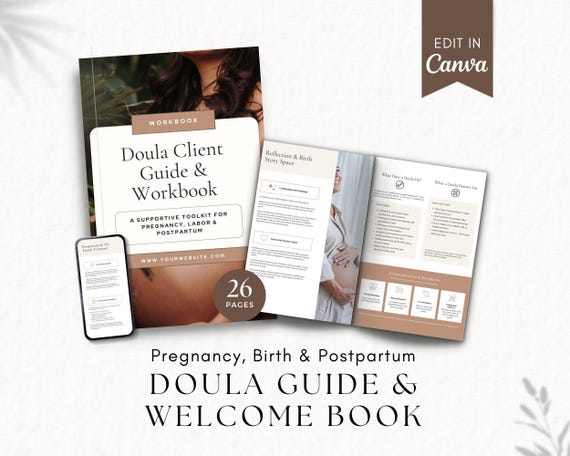 Doula Client Welcome Packet, Birth Doula Packages, Postpartum Brochure, Full Spectrum Doula Business, Client Intake Form, Canva Handout