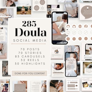 Contenuti Doula alla nascita, modello Instagram di Doula, educazione al parto, bobine video per operatori alla nascita, post sui social media, marchio di Instagram
