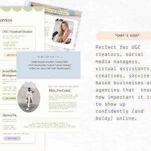 Plantilla de sitio web de Canva, sitio de gestión de redes sociales, página de proveedor de servicios, portafolio de marketing para creadores de contenido UGC, página de destino creativa imagen 6