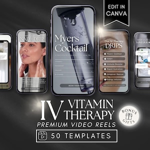IV Therapy Instagram Templates, IV Drip Template, IV Therapy Post, Iv Hydration Social Media, Iv Canva Templates, Vitamin Therapy Business