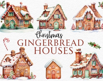 Gingerbread House Clipart, Christmas Gingerbread PNG, Festive Food Graphics, Winter Baking, Transparent Background, Commercial Use