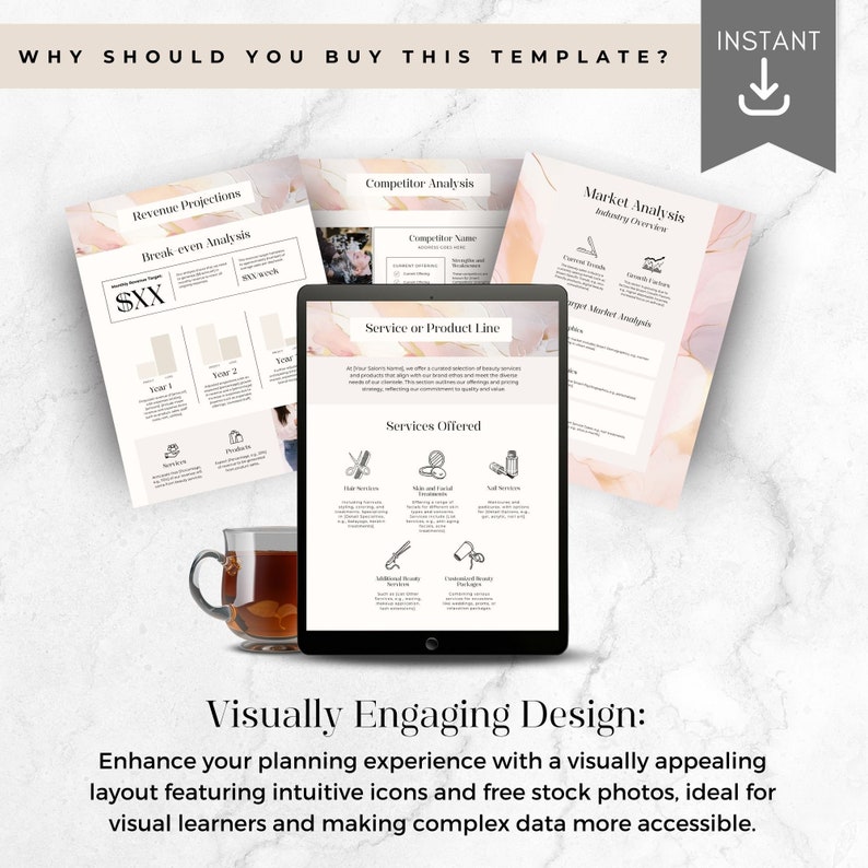 Salon Business Plan, Canva Beauty Nail Lash Tech Workbook Planner ...