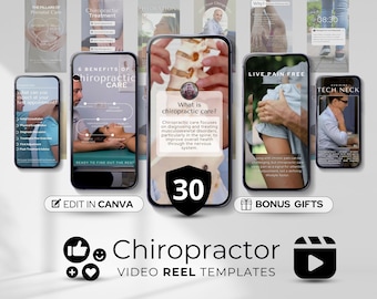 Social Media Templates for Chiropractors, Chiropractic Health Content, Canva Instagram Posts, Physical Therapy, Medical Marketing