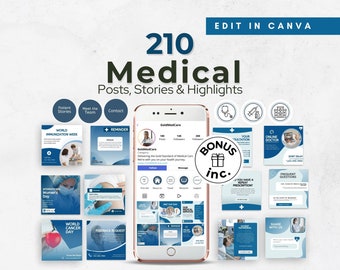 Medical Social Media Template, Instagram Post, Healthcare Content, Hospital Medicine Marketing, Health Clinic Brand, Doctor, Nurse, Canva