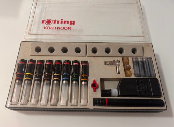 ロットリング バリアント B 製図ペン 8 本入りボックス (1970 年代