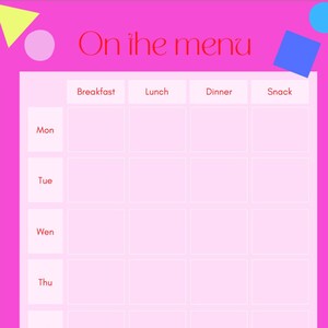 Meal Planner Printable | Daily Food Journal | Weekly Meal Prep Planner | PDF Digital Download