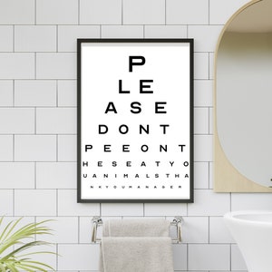 Funny Bathroom sign, Please Don&#39;t Pee on the Seat, Guest Bathroom Decor, Boys Bathroom art **DIGITAL DOWNLOAD