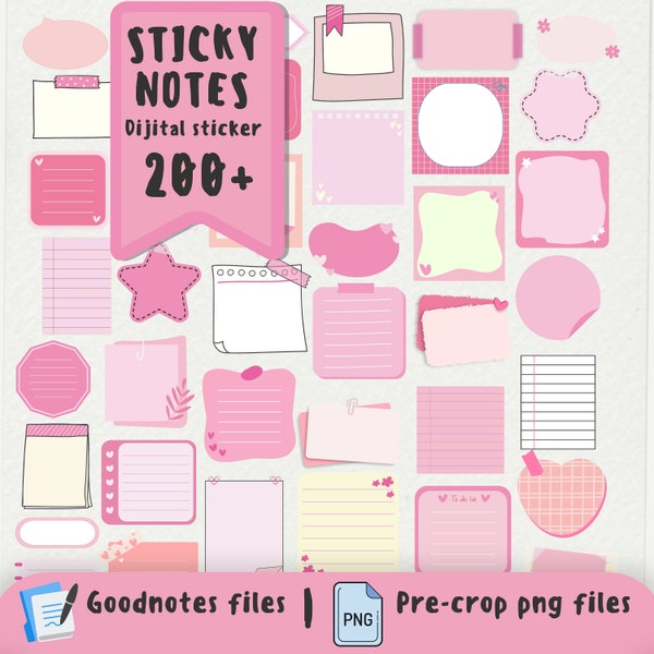 200+ Digital Goodnotes Sticker, Sticky Notes PNG , PNG Digital Stickers, Goodnotes Planner, Digital Stickers, Post It Notes, Note Page Kit