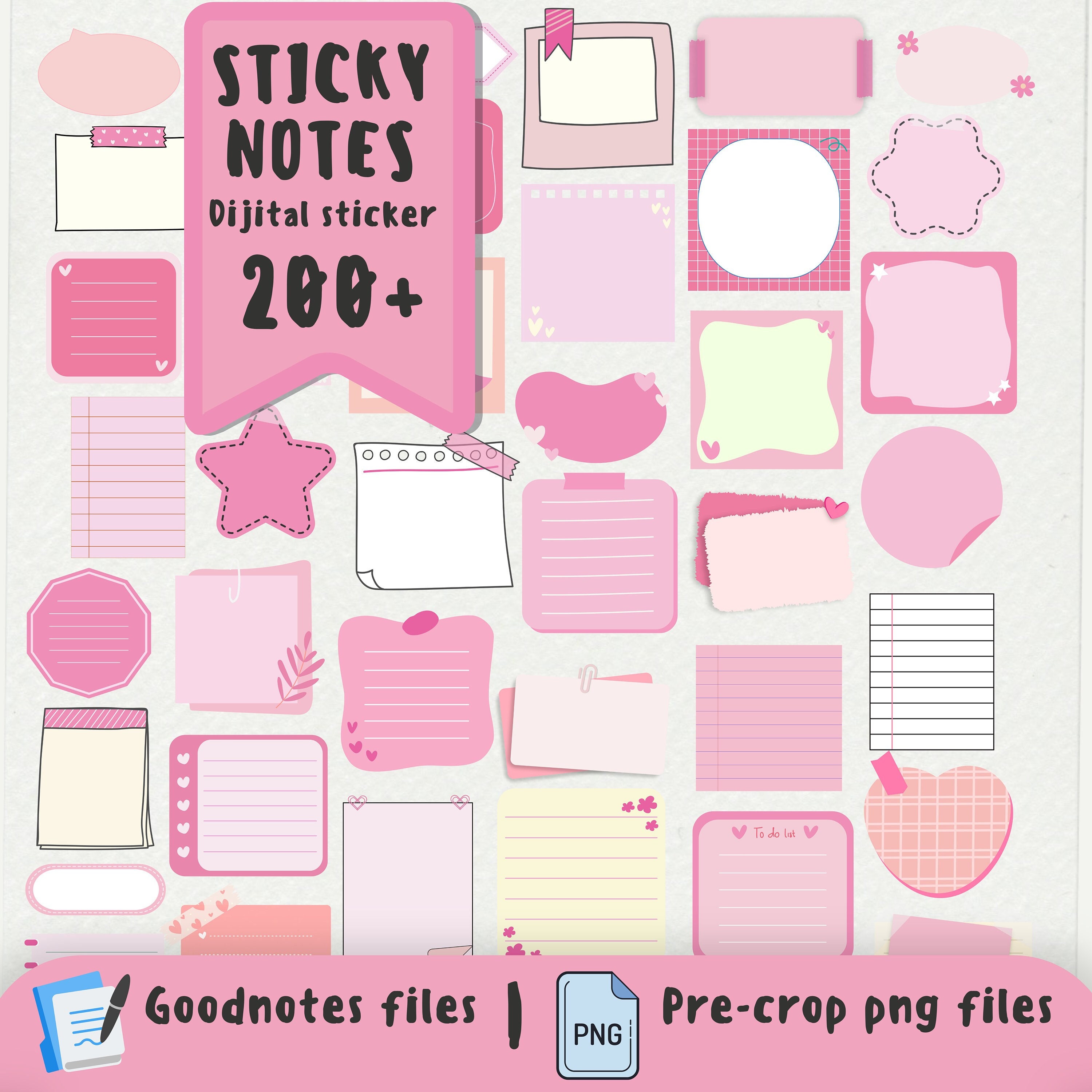 200+ Digital Goodnotes Sticker, Sticky Notes PNG , PNG Digital Stickers ...