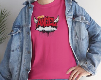 Angel Graphic Unisex Heavy Cotton Tee | Streetwear T-Shirt, Casual Wear, Gift for Her, Boys Graphic Tee, Angel Lover Shirt