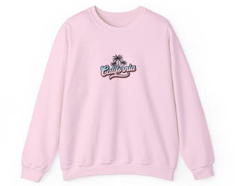 California Vibes Crewneck Sweatshirt, Unisex Sweatshirt for Casual Wear, Cozy Gift for Friends, Beach Lover Apparel, Summer Style