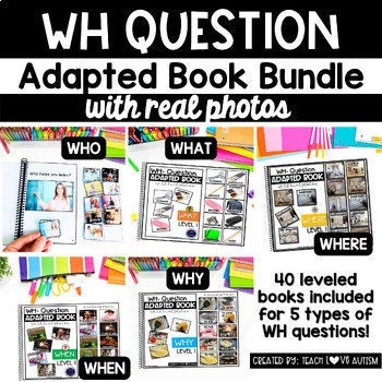 WH Question Adapted Books: Speech Therapy & Autism Resources