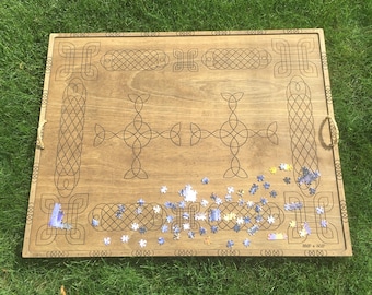 Puzzle Board Celtic Engraved | Customizable | Small to Large Options | Dark or Light Finish