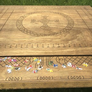 Puzzle Board & Tray with Magnet Lid Celtic Engraved | Customizable | Small - Large | Light / Dark Stain image 2