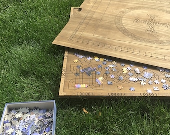 Puzzle Board with Magnet Lid Celtic Engraved | Customizable | Small - Large | Dark or Light Finish