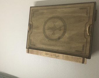 Detachable Wall Mount for Puzzle Board - Celtic or Mountain Engraving Options