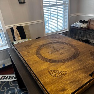 Puzzle Board & Tray with Magnet Lid Celtic Engraved | Customizable | Small - Large | Light / Dark Stain image 12