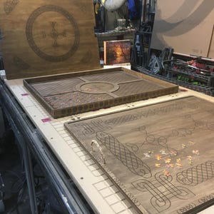 Puzzle Board & Tray with Magnet Lid Celtic Engraved | Customizable | Small - Large | Light / Dark Stain image 10