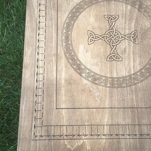 Puzzle Board & Tray with Magnet Lid Celtic Engraved | Customizable | Small - Large | Light / Dark Stain image 8