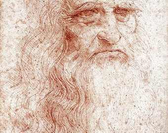 Leonardo Da Vinci self Portrait Druck Download Digital