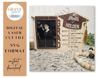 Graduation Photo Frame SVG: Laser Cut Graduate Gift File