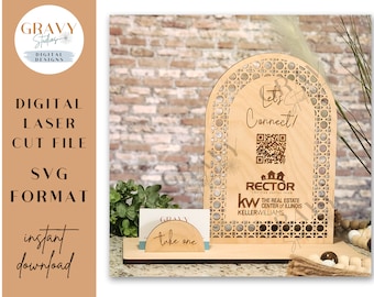Rattan Social Media Sign SVG | Laser Cut File