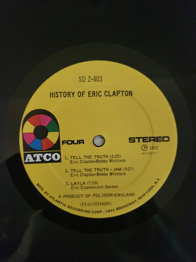 Eric Clapton - History of Eric Clapton. Vintage 1972 Vinyl LP. FREE ...