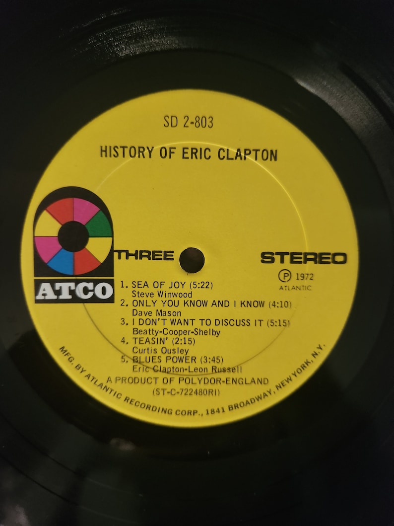 Eric Clapton - History of Eric Clapton. Vintage 1972 Vinyl LP. FREE ...