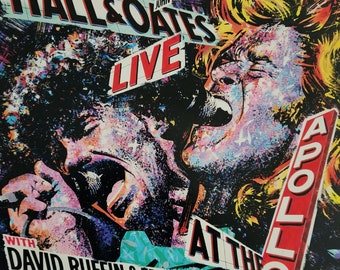 Hall & Oates en concert à l'Apollo.  LP vinyle vintage 1985. LIVRAISON GRATUITE !!!