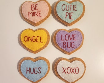 Felt Candy Heart Inspired Cookies
