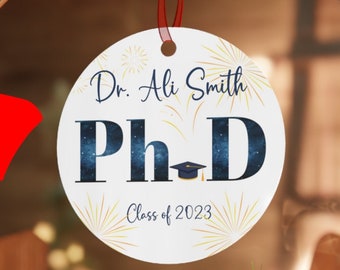 Personalized PhD Graduation Ornament, Doctorate Gift