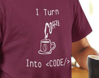 Funny Coding Coffee Shirt: Programmer Gift, Web Developer Tee