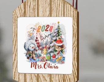 Personalisierte Physik Lehrer Schlitten Ornament, STEM Weihnachtsgeschenk