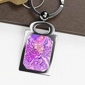 Histology Watercolor Art Keychain, Pathology Cytology Keyring, Pathologist Assistant Histologist Histotech Nurse Gift