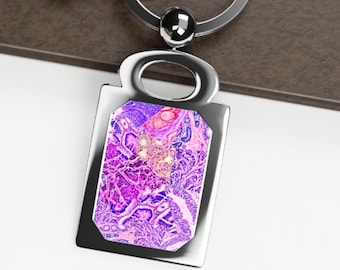 Histologie aquarel kunst sleutelhanger, pathologie cytologie sleutelhanger, patholoog assistent histoloog histotech verpleegkundige cadeau