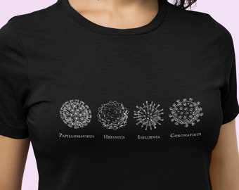 微生物学Tシャツ：面白い科学Tシャツ、病原体ウイルスデザイン