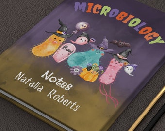 Microbiologie gepersonaliseerd dagboek, pathologie infectieziekte biologie cadeau, stam promovendus medische student cadeau