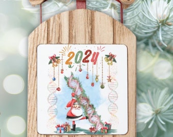 DNA-ornament dubbele helix slee, wetenschappelijk kerstcadeau