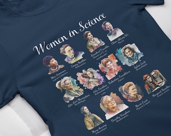 Camiseta de Mujeres en la Ciencia, Camiseta STEM de Acuarela, Regalo de Ciencia