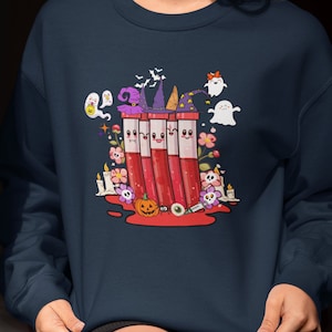 Phlebotomy Halloween Sweatshirt, Phlebotomy Graduate Tech Spooky Gift, Phleb Technician Lab Phlebotomists Week Sweater
