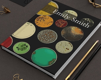 Microbiology Notebook, Personalized Petri Dish Journal, Cellular Biology Laboratory STEM Student Gift, Science Teacher
